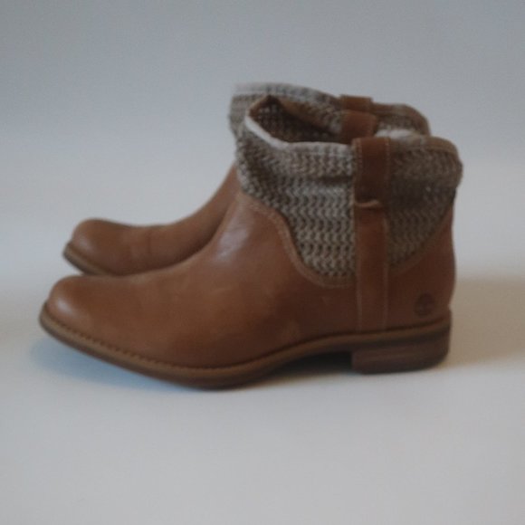 TIMBERLAND, Savin Hill Leather & Open Weave Ankle Booties 7* - Picture 5 of 11